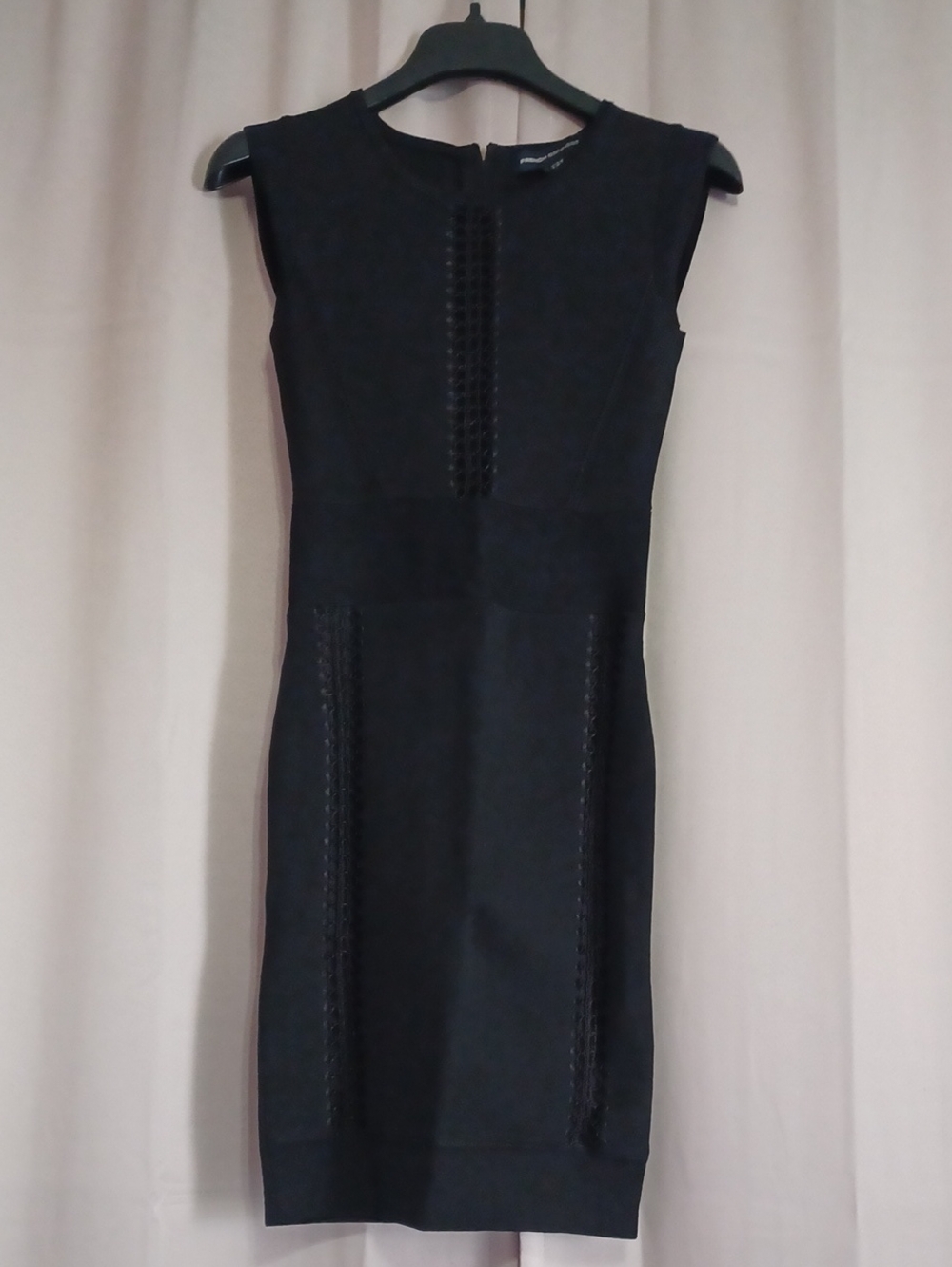 French Connection Cruz Danni Sz 2 Black Bandage Bodycon Dress Lace Cutout